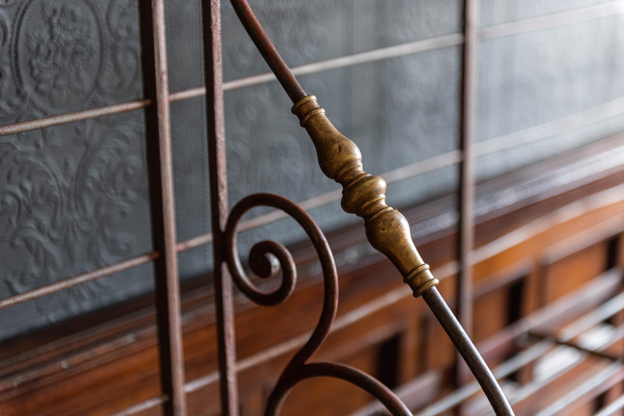 Large French Parisian Wrought Iron & Brass Boulangerie Baker's Rack, circa 1900 6