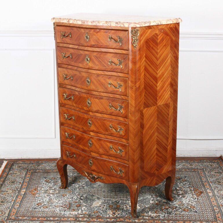 Large French Parquetry Semainier In Good Condition In Vancouver, British Columbia