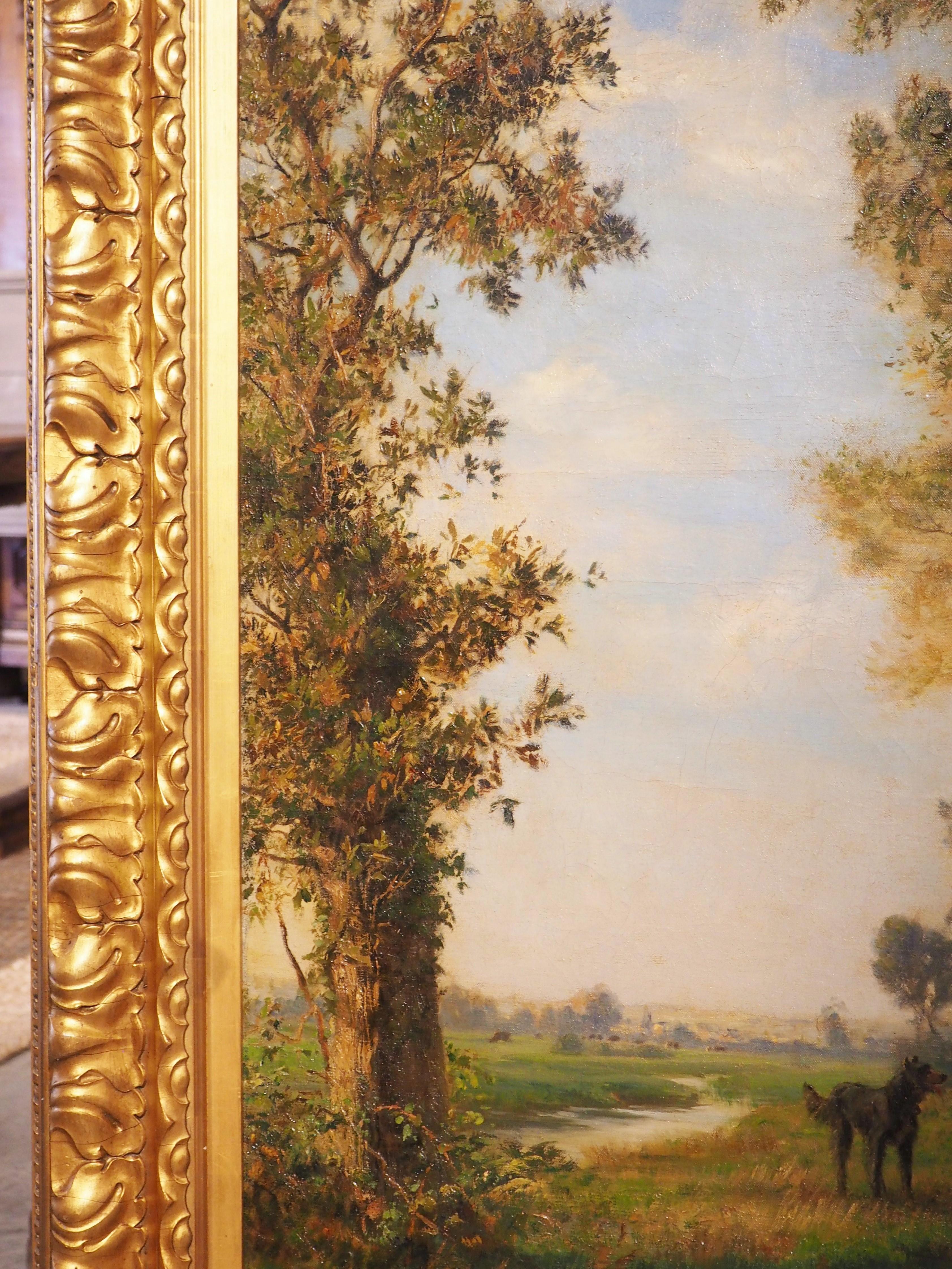 Large French Pastoral Oil on Canvas by Adolphe Marais 1856-1940, H-64 3/8 Inches For Sale 4