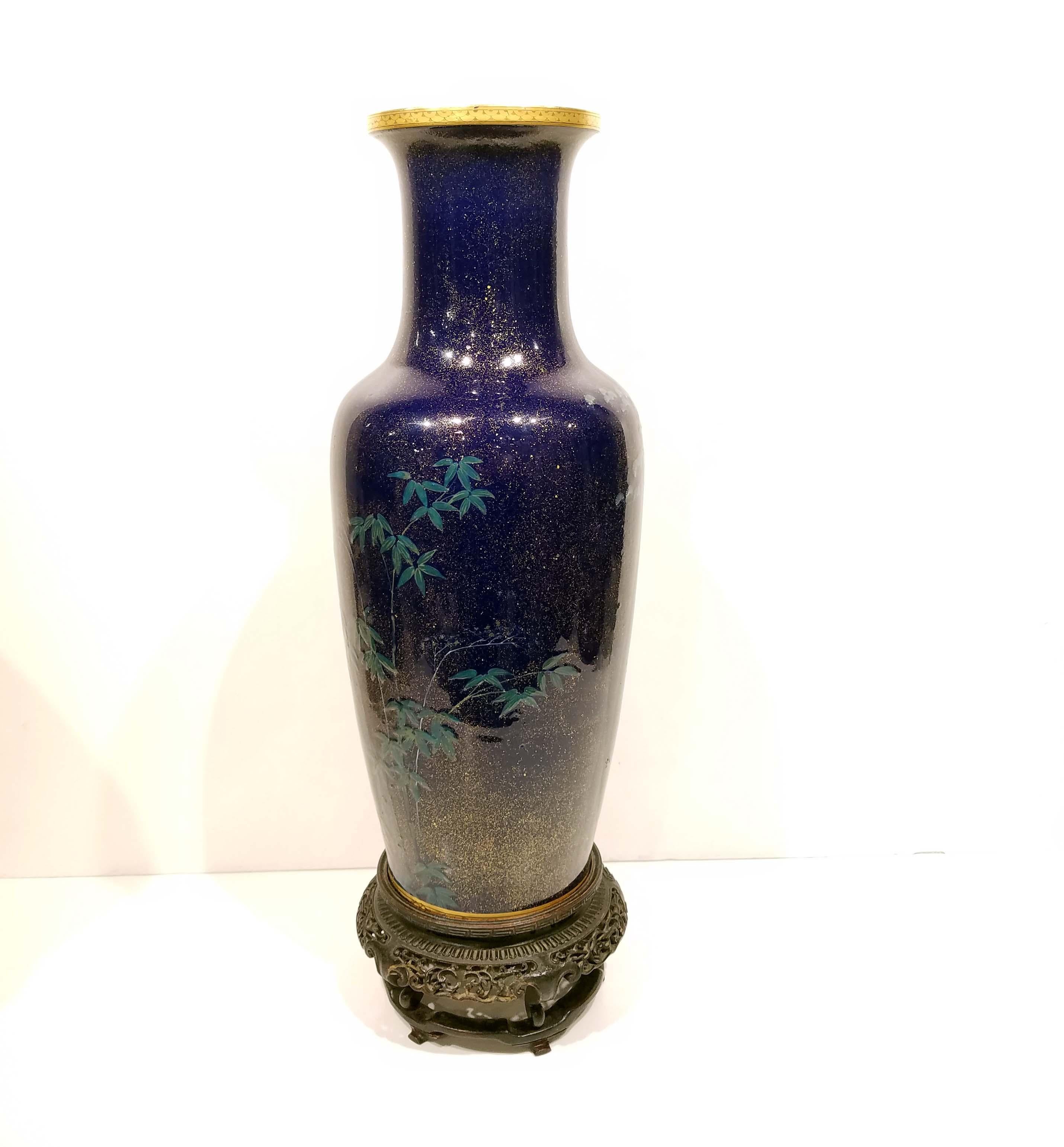 Large French Pate Sur Pate Japonisme Porcealin Vase For Sale 5