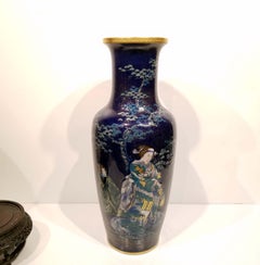 Große große französische Pate Sur Pate Japonisme Porcealin-Vase