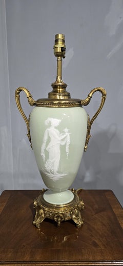 Large French Pate-Sur-Pate Table Lamp