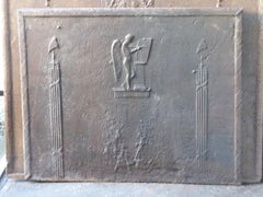 Large French 'Pillars with Phrygian Cap' Fireback / Backsplash, 18th-19th C.