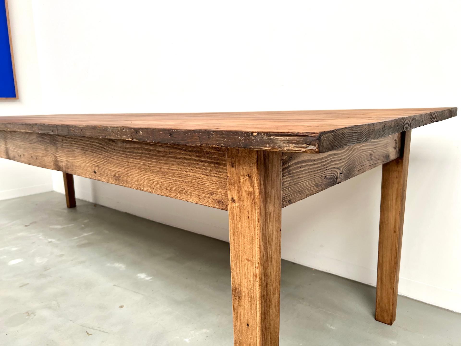 Large french pine farmhouse table – 1970s For Sale 1