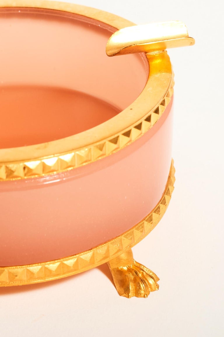 Large French Pink Opaline Glass Ashtray at 1stDibs