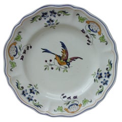 Large French Plate with Bird Longchamp Model Clery circa 1930