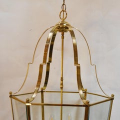 Large French Polish Brass Lantern, 1950
