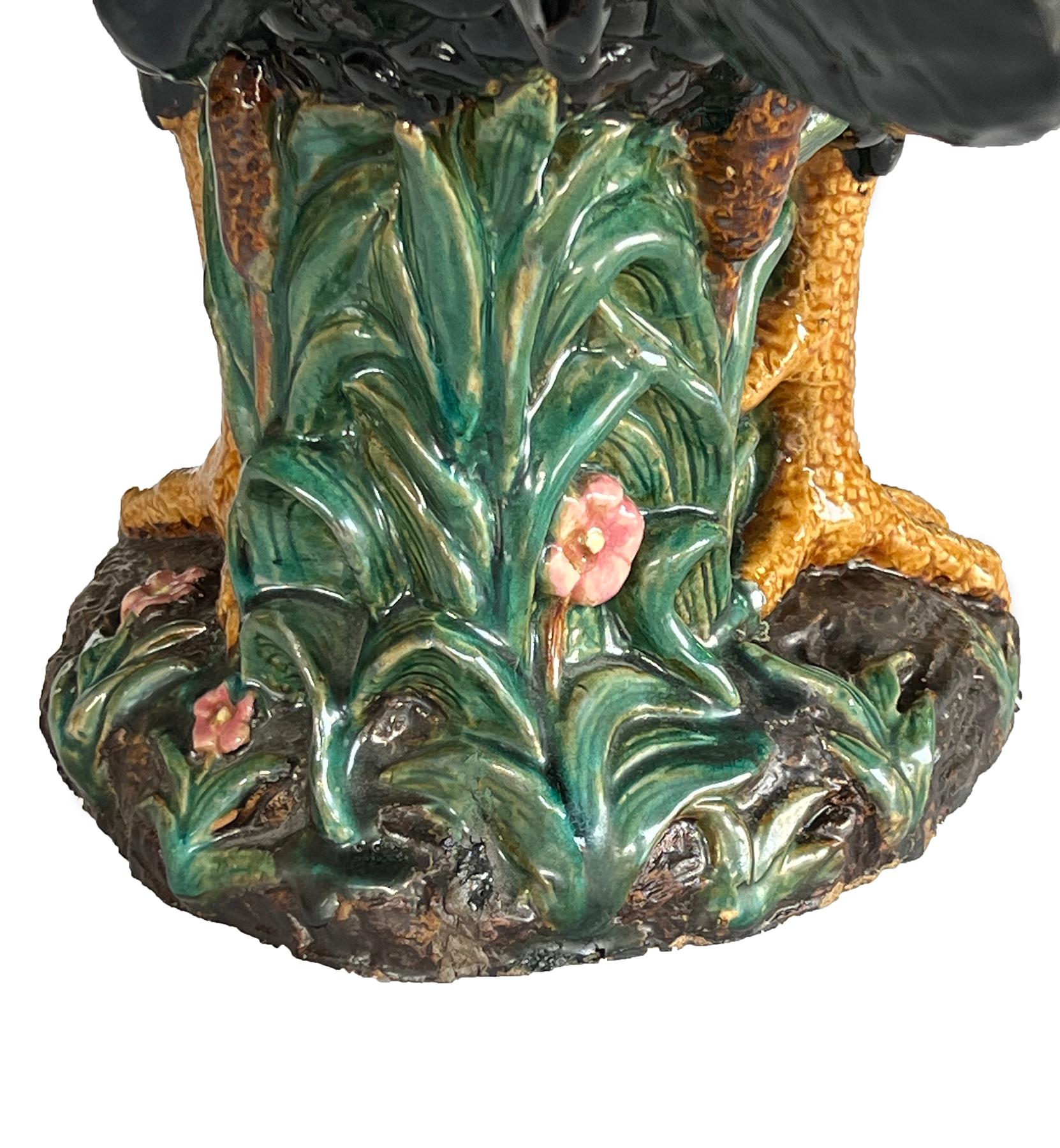 Large French Polychromed Ceramic Rooster in the Manner of Choisy-le-Roi For Sale 4