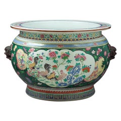 Antique Large French Porcelain Famille Rose Style Fishbowl, Samson, circa 1880