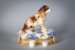 Large French Porcelain King Charles Inkstand, Jacob Petit, circa 1850