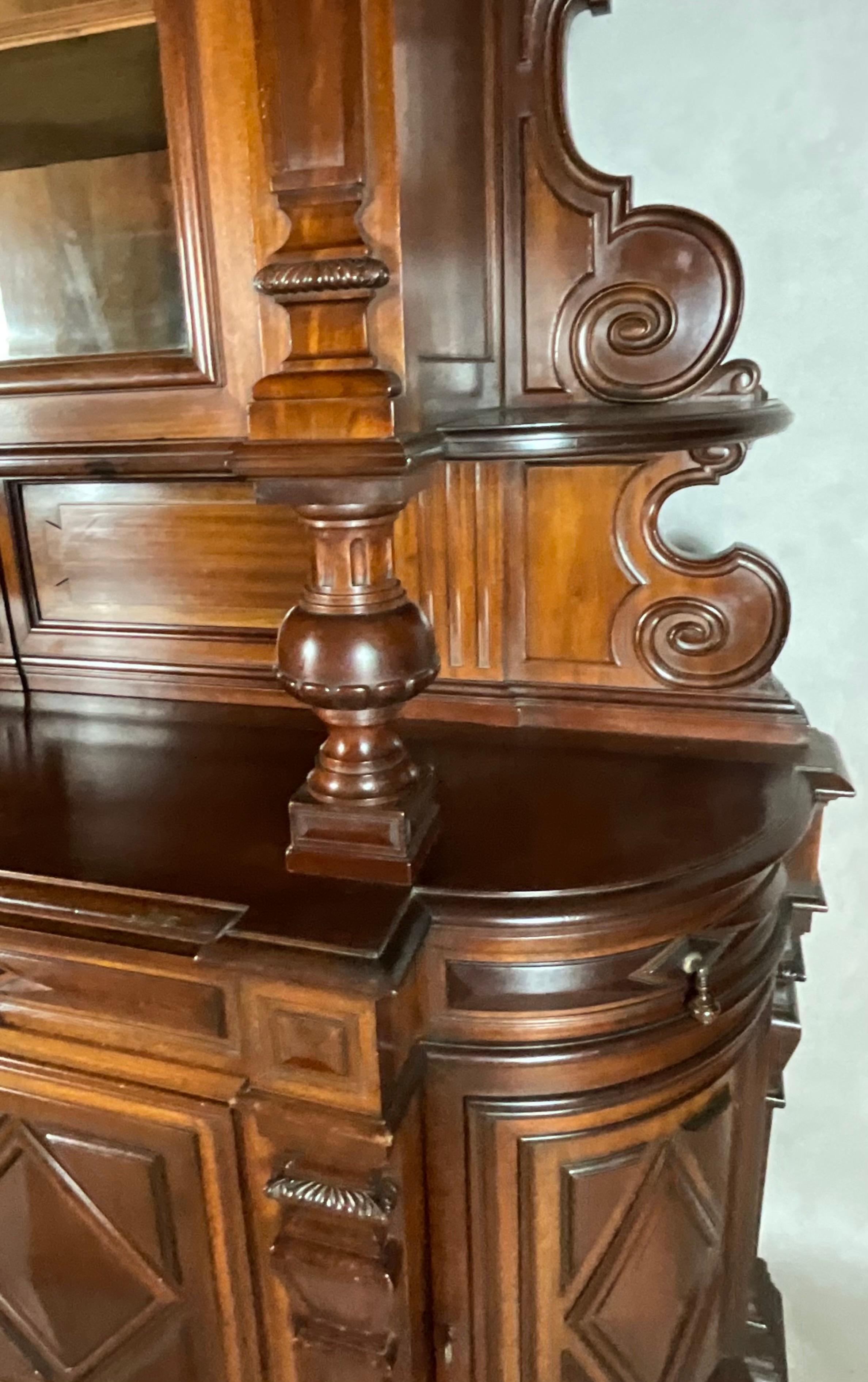 Large French Presentation Buffet Solid Mahogany 19th Century For Sale 13