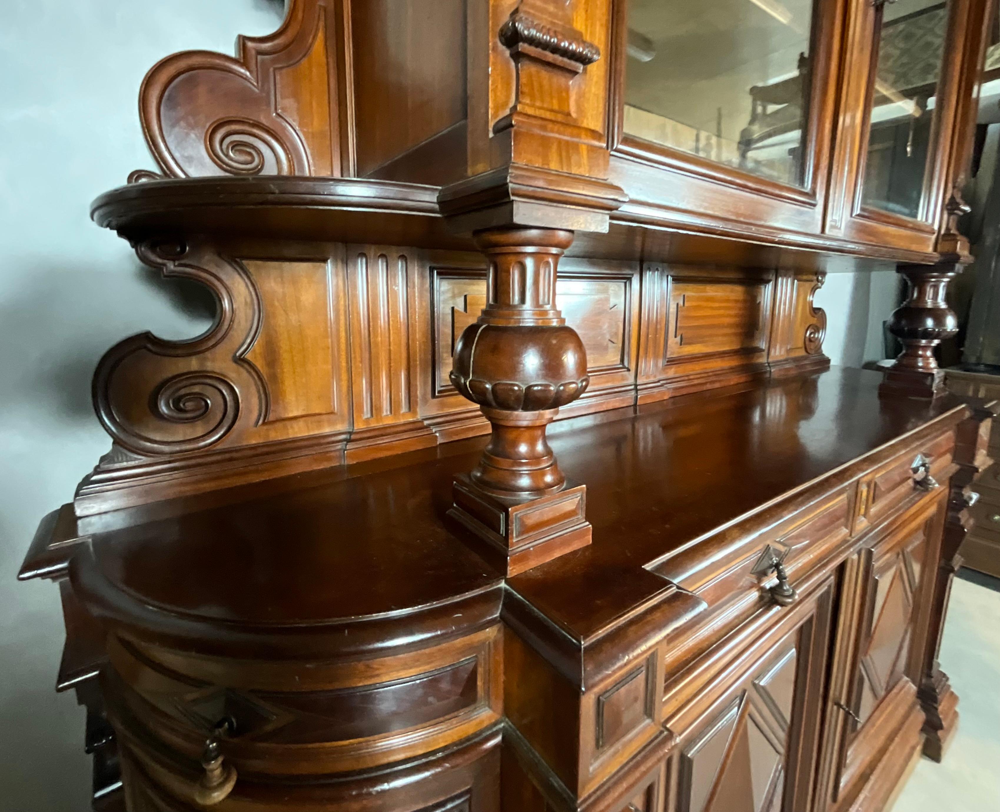 Large French Presentation Buffet Solid Mahogany 19th Century For Sale 2