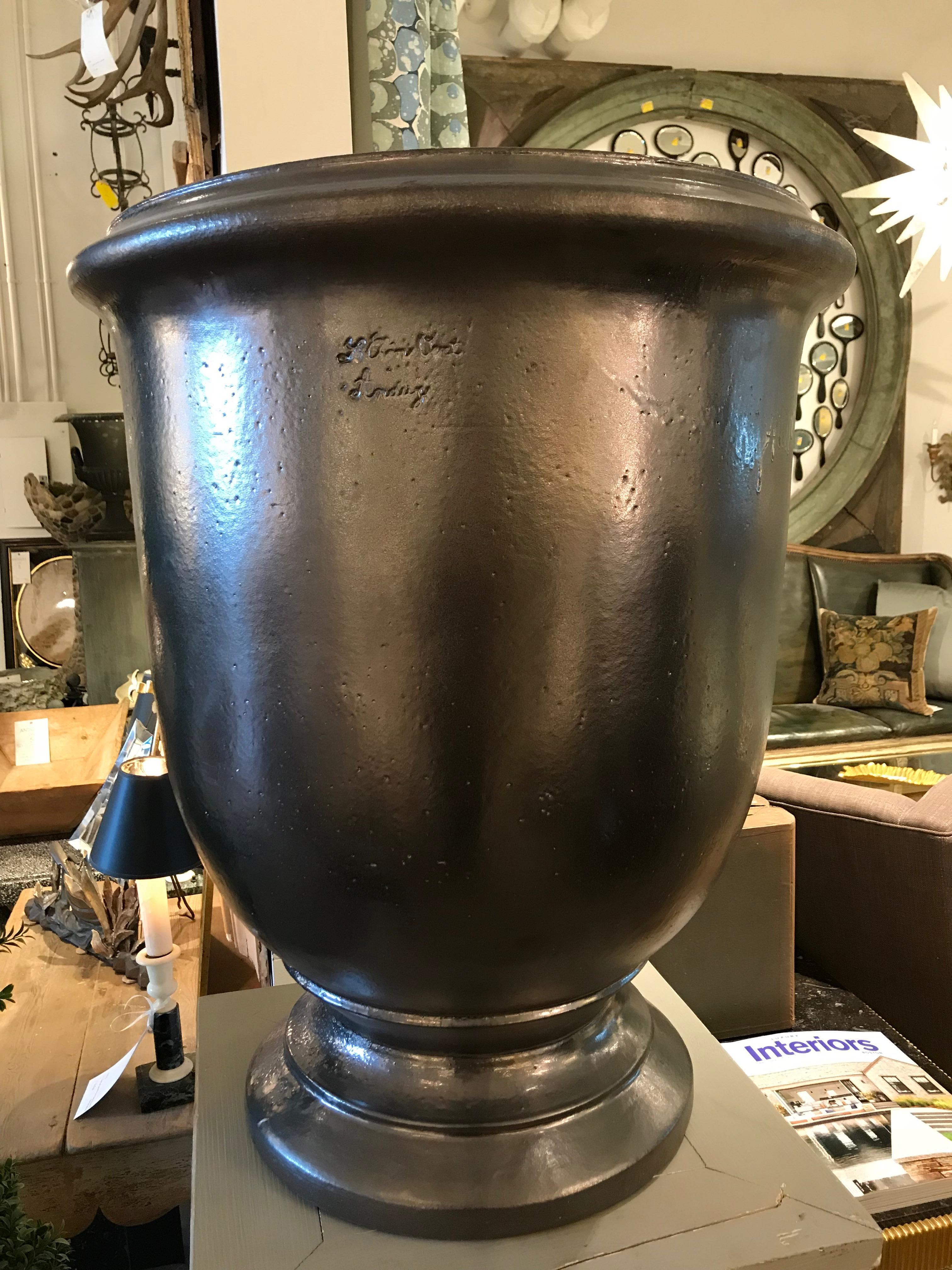 Large French Provence Graphite Colored Urn 5