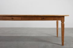 Large french provincial farm table in elm wood, France ca. 1850