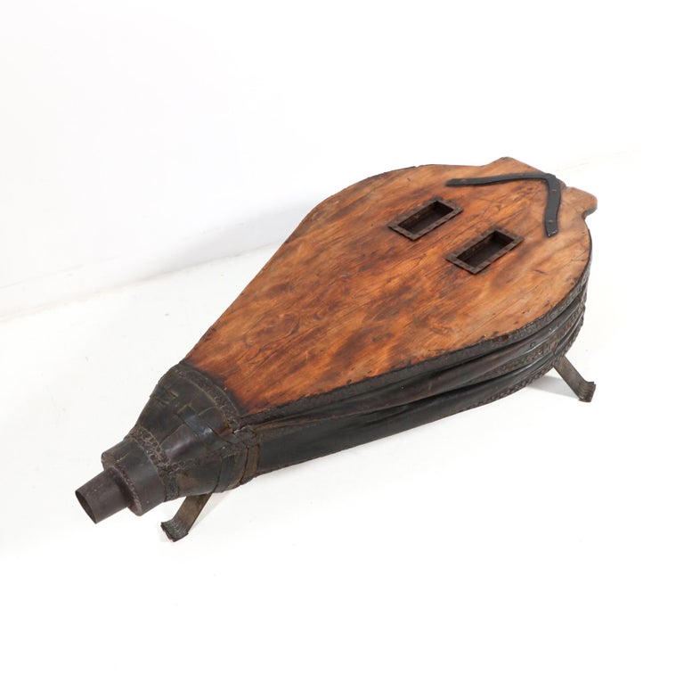 Large French Provincial Fruitwood Blacksmith Forge Bellows Coffee Table ...