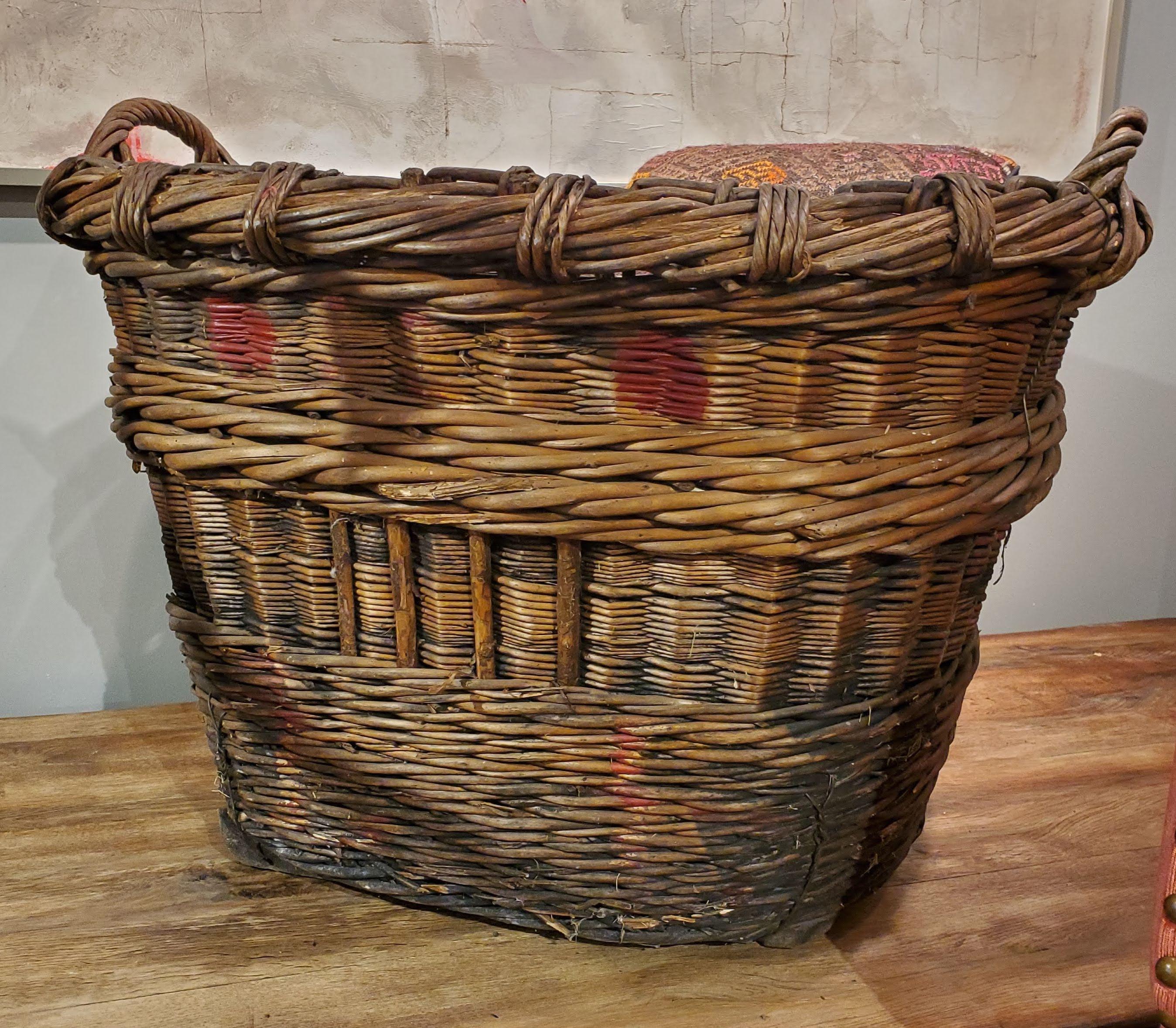 vintage french grape harvest basket
