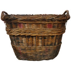 Large French Provincial Grape Harvesting Woven Basket