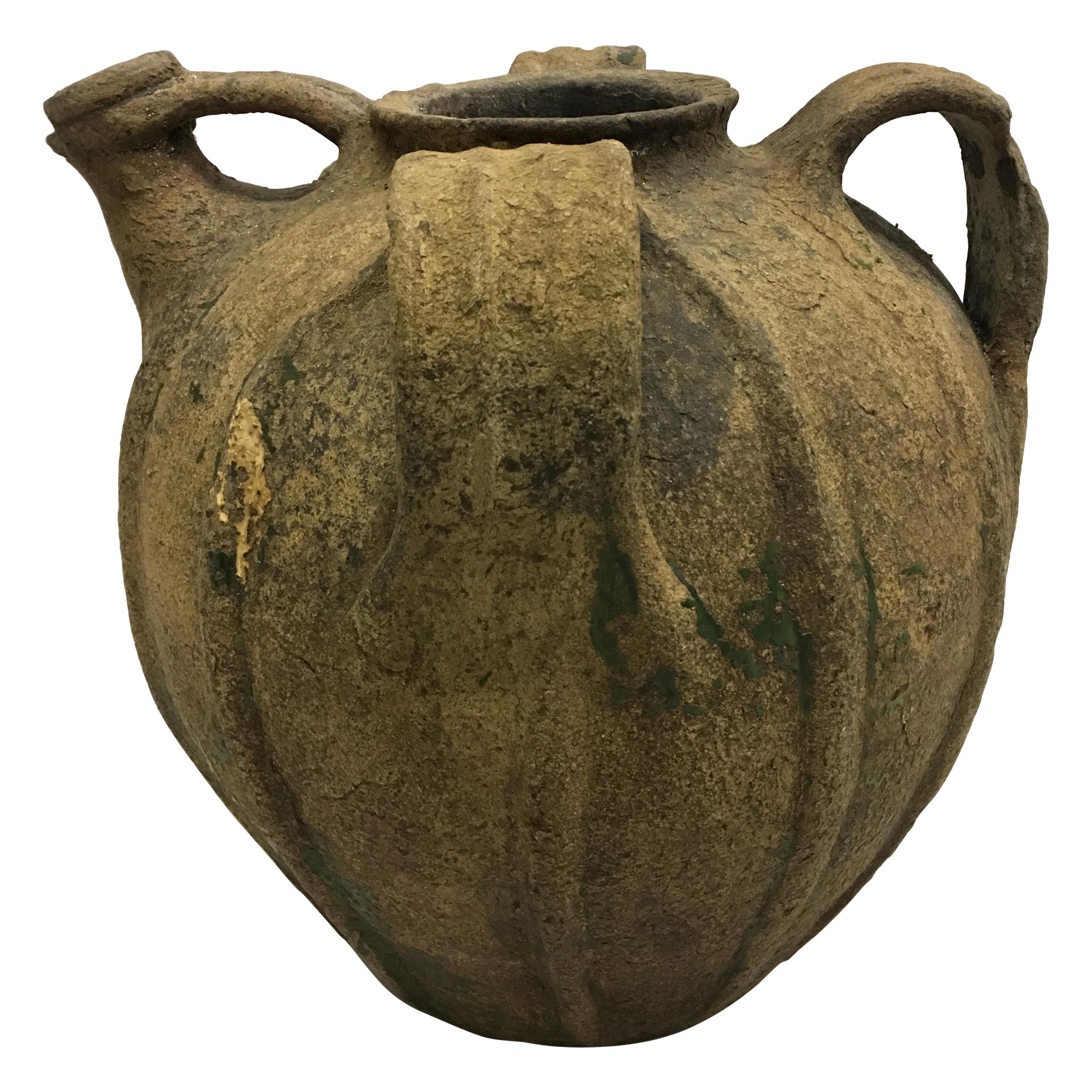 Grande urne / Vase / Pichet en poterie provinciale française, 18ème siècle