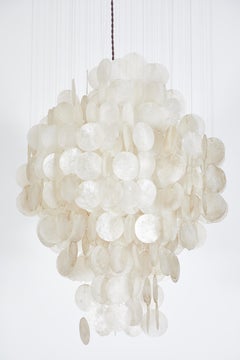 Large French Puca Shell Capiz Pendant