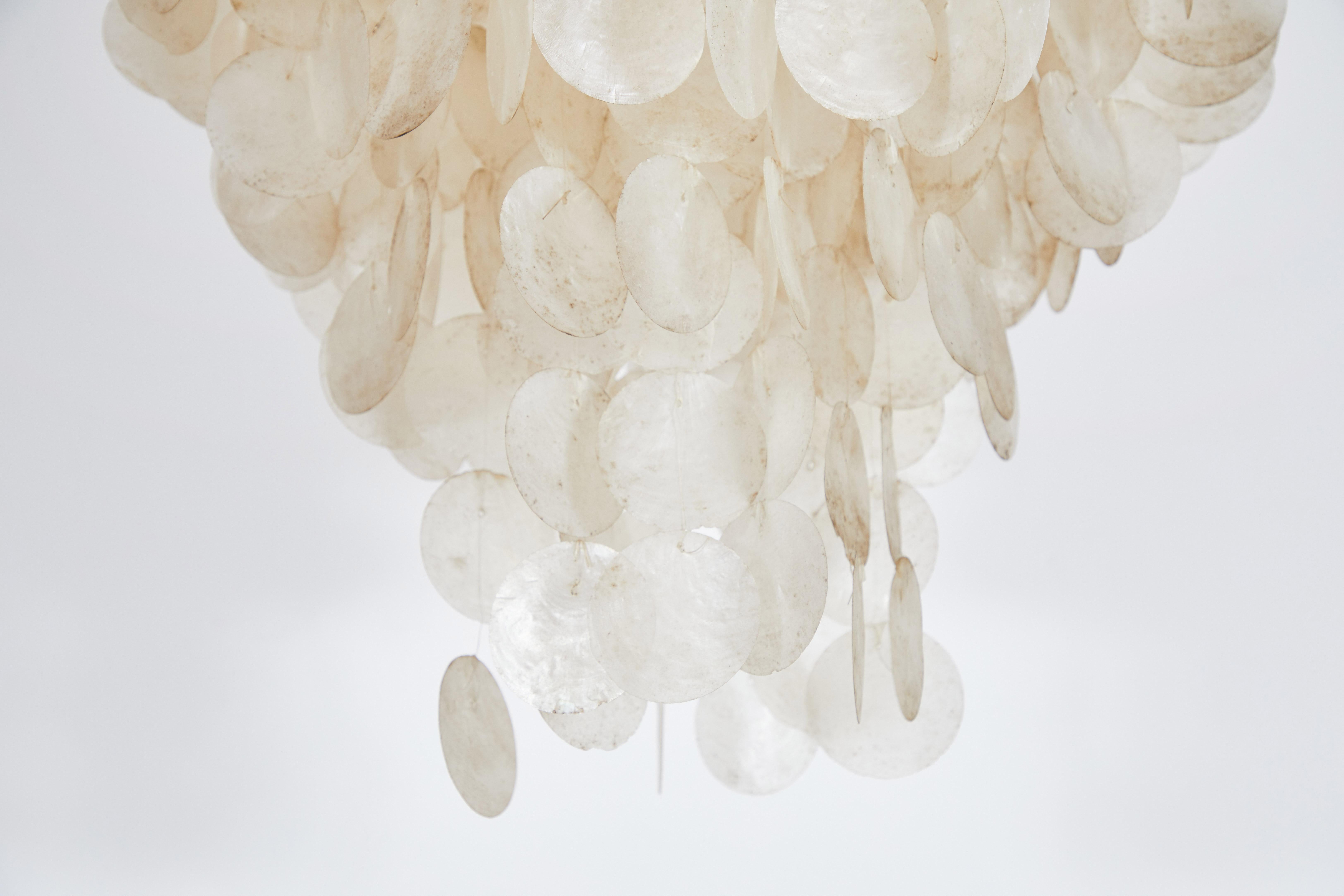 Large French Puca Shell Capiz Pendant 2