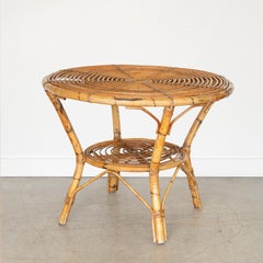 Large French Rattan Center Table