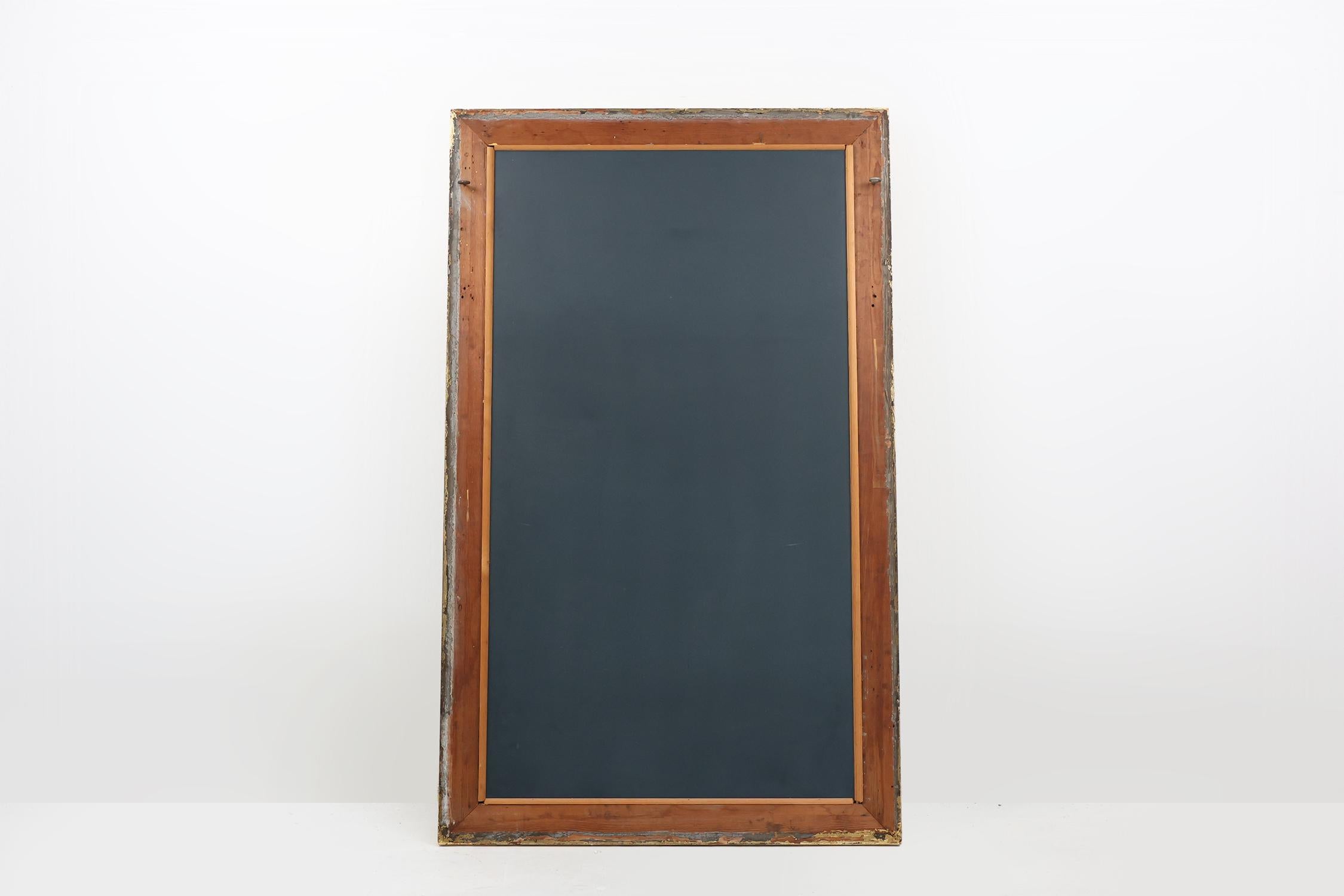 Grand miroir rectangulaire biseauté en bois doré, vers 1900 2