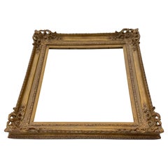 Large French Rectangular Art Frame Gold Gilt in the Style of Rococo