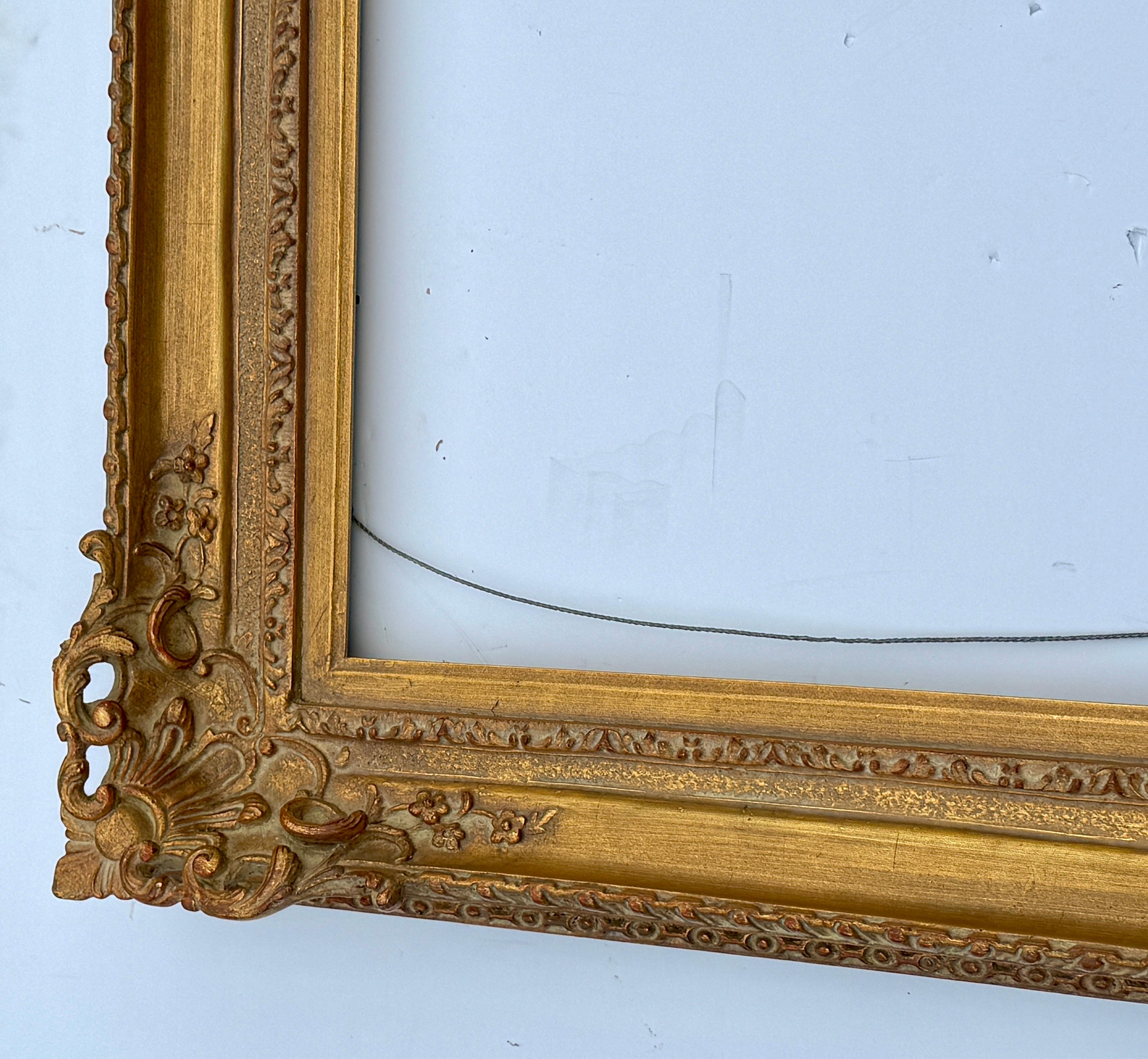 Large French Rectangular Art Frame Gold Gilt in the Style of Rococo In Good Condition For Sale In Haddonfield, NJ