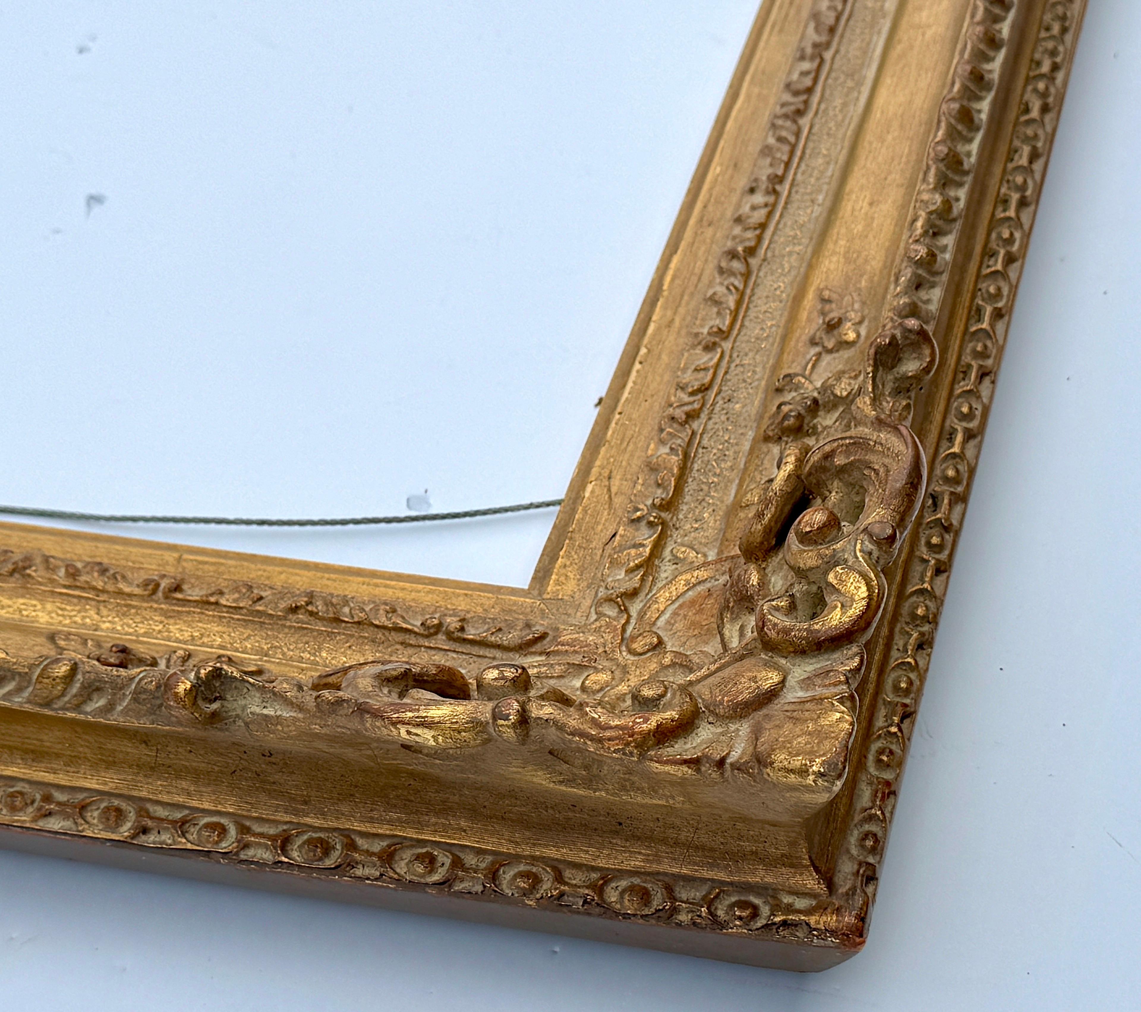 Large French Rectangular Art Frame Gold Gilt in the Style of Rococo For Sale 1