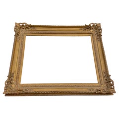 Large French Rectangular Art Frame Gold Gilt in the Style of Rococo