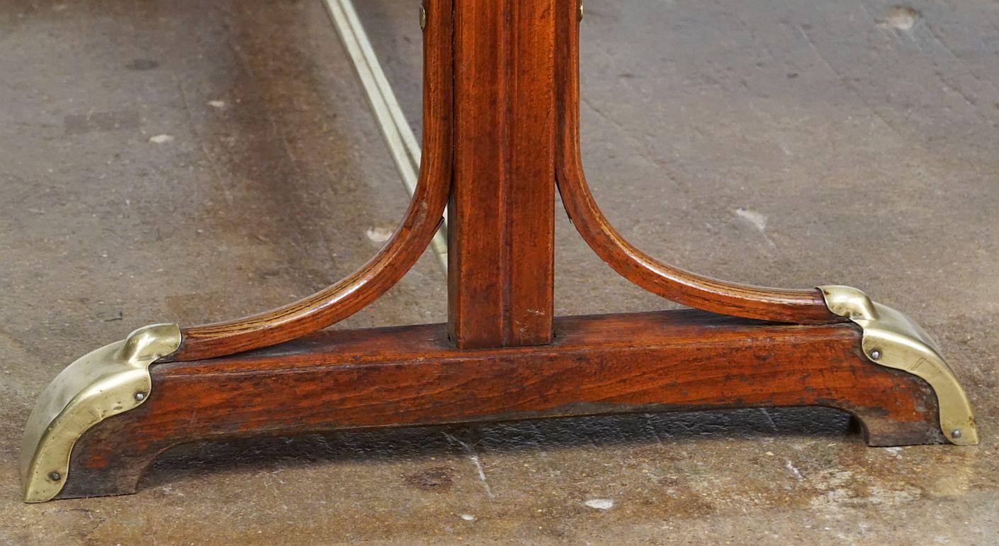 Large French Rectangular Bistro or Pub Table with Brass Accents For Sale 9