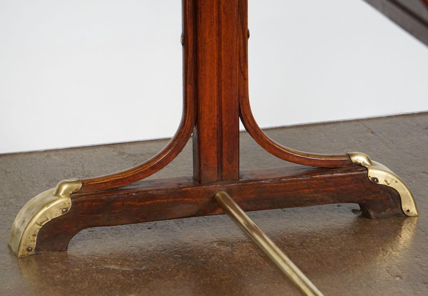 Large French Rectangular Bistro or Pub Table with Brass Accents For Sale 10