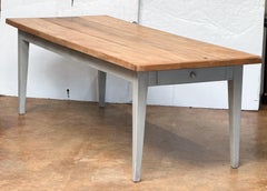 Gran Mesa Rectangular Francesa de Granja sobre Bastidor Pintado