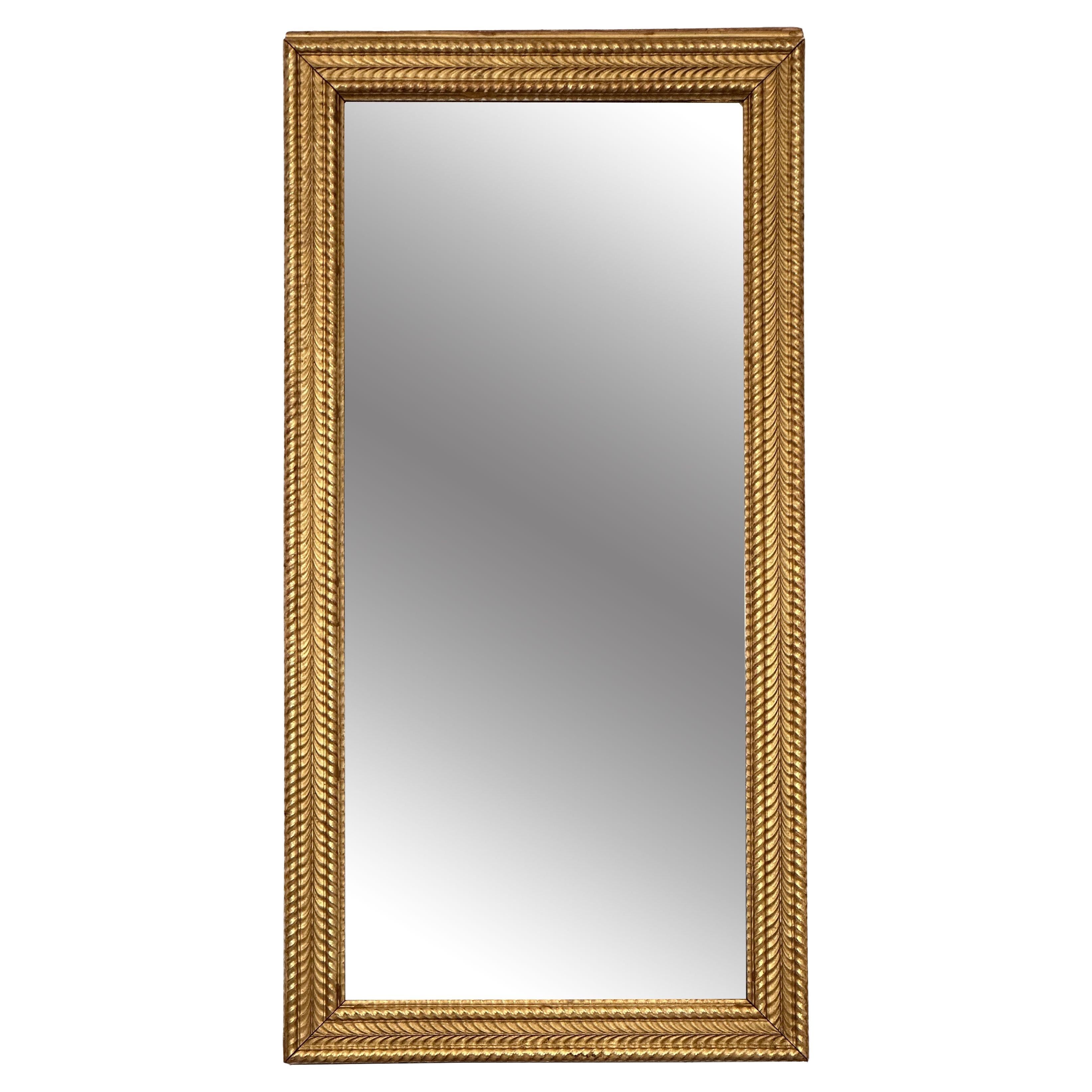 Large French Rectangular Gilt Wall Mirror (52 1/4 x 26 1/4)