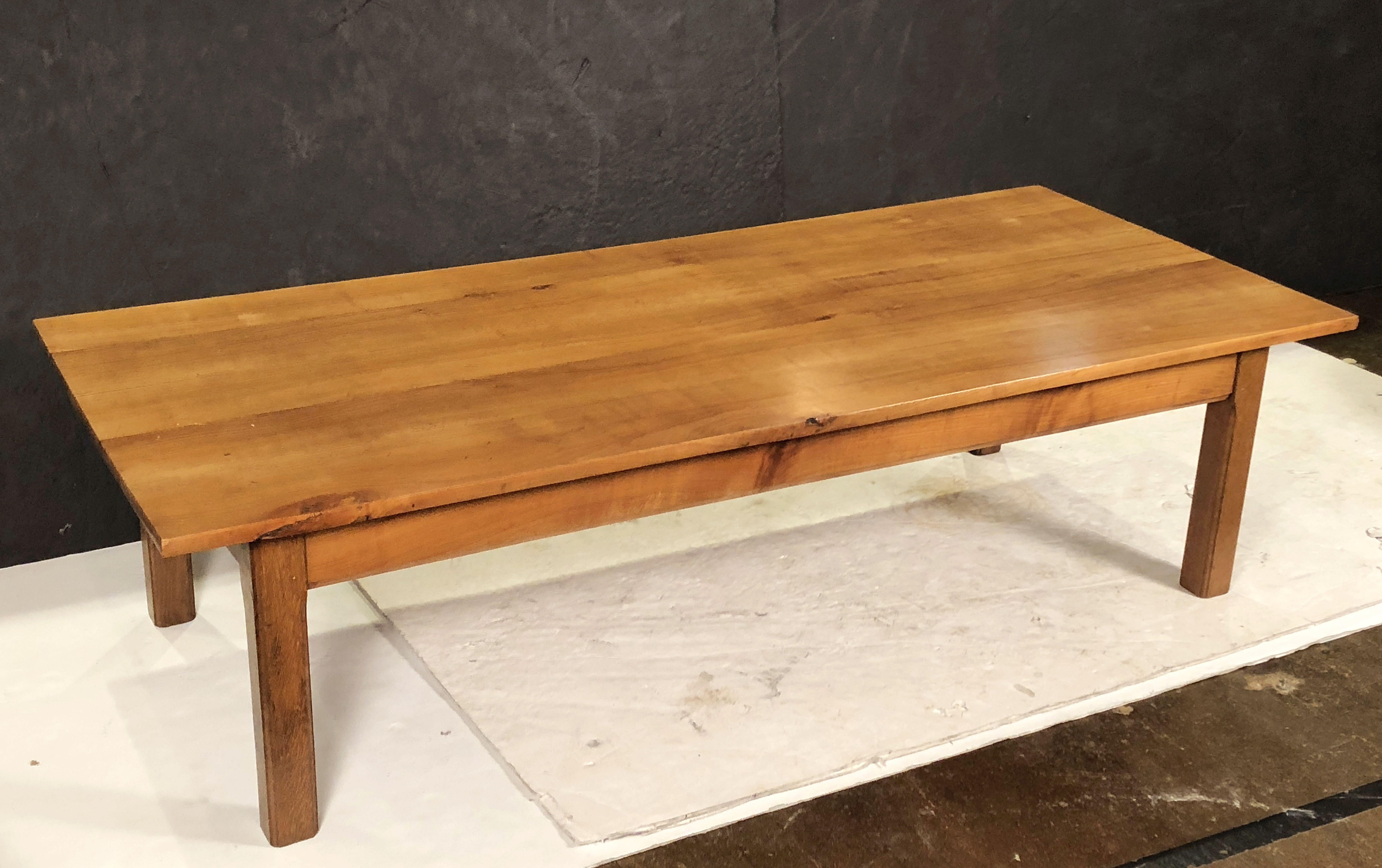 Wood Large French Rectangular Low Table of Cherry