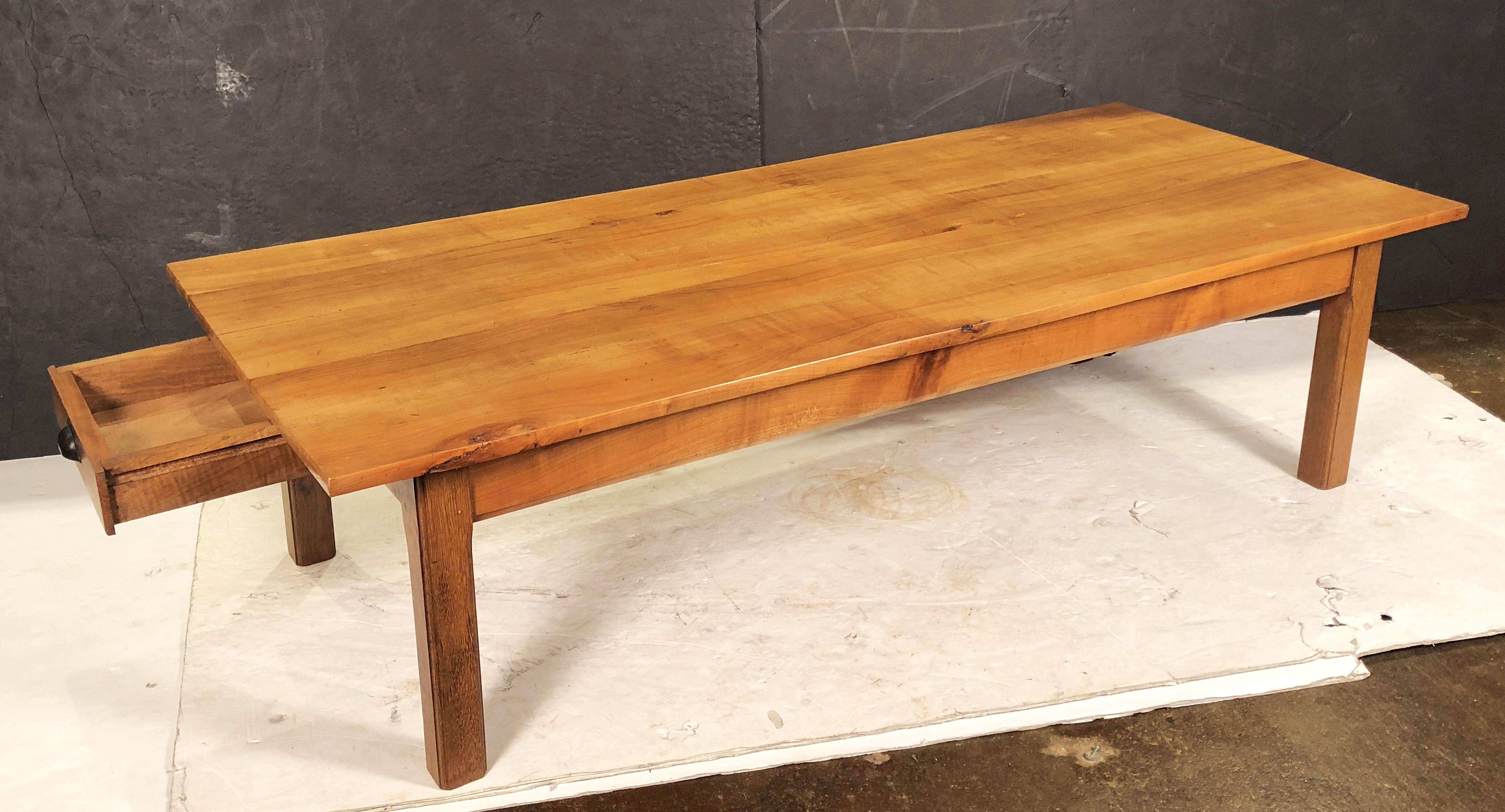 Large French Rectangular Low Table of Cherry 3