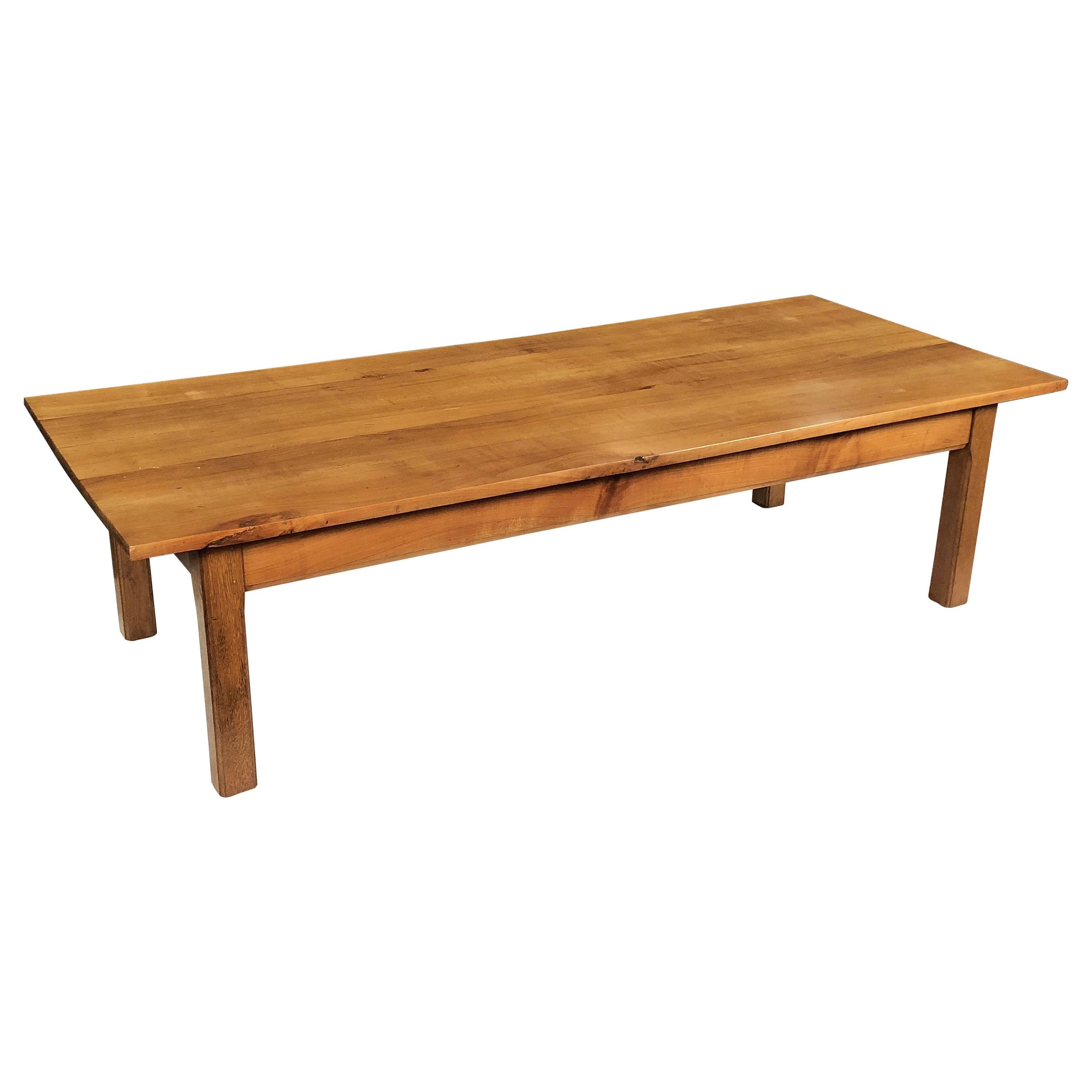 Large French Rectangular Low Table of Cherry