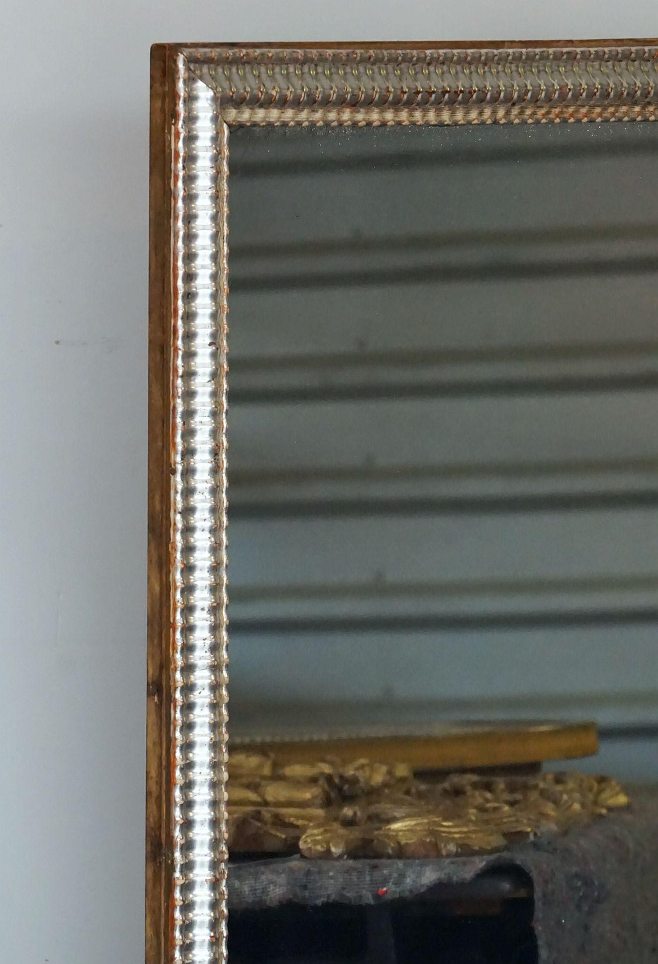 Large French Rectangular Silver Gilt Wall Mirror (52 1/2 x 26 3/4) 5