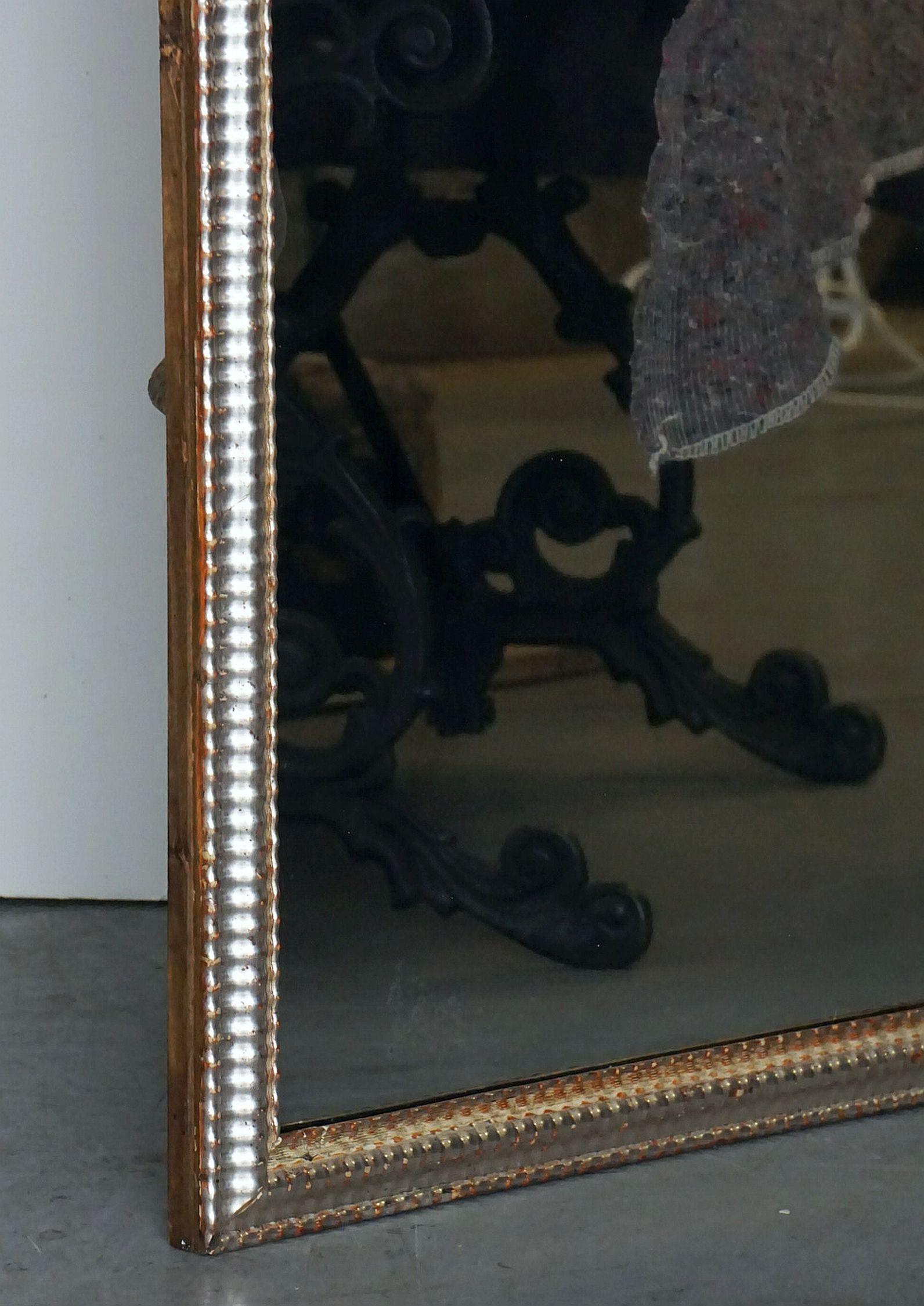 Large French Rectangular Silver Gilt Wall Mirror (52 1/2 x 26 3/4) 6