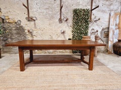 Brutalist Dining Table French Solid Wood 8 Places
