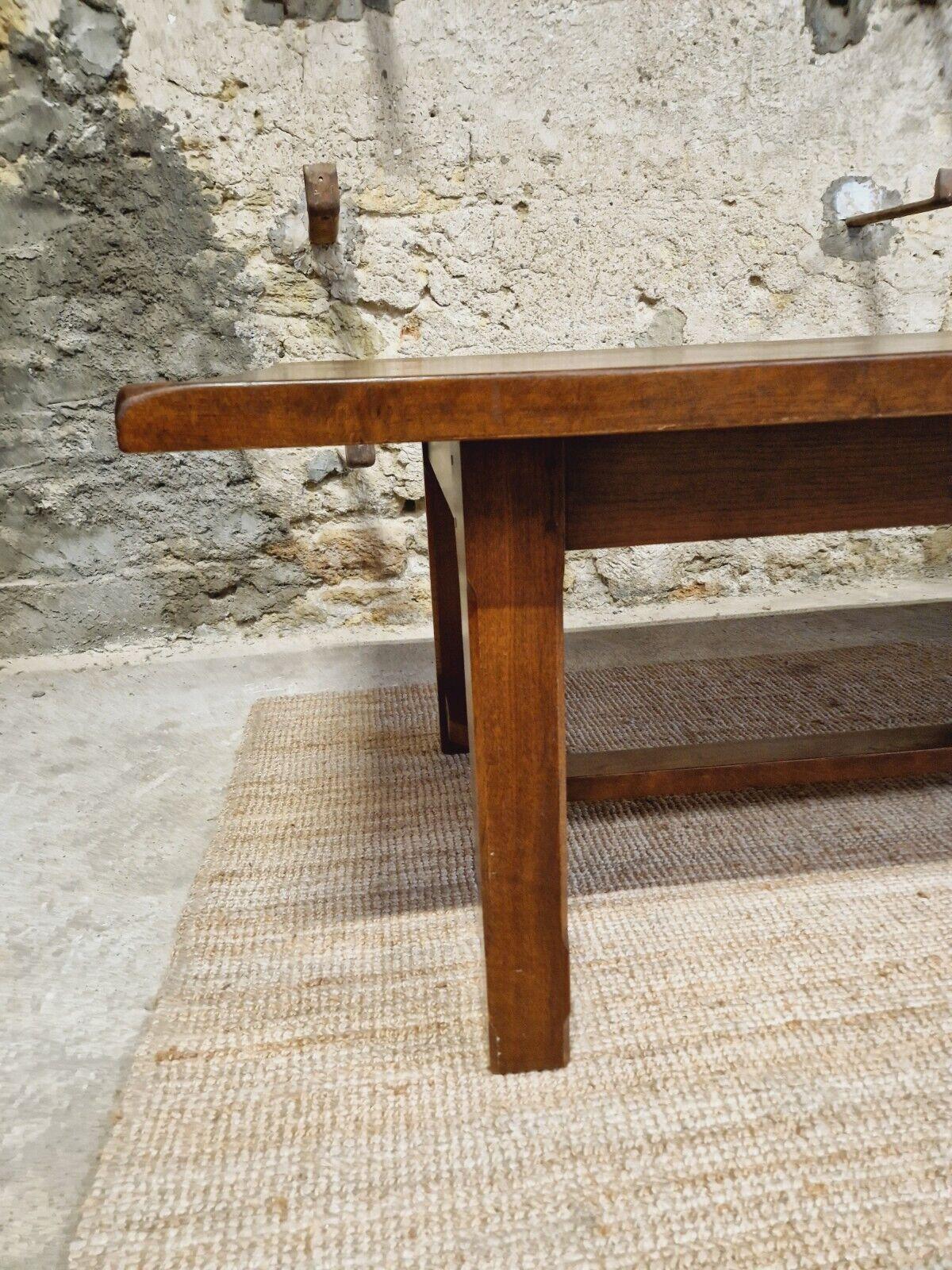 Brutalist Dining Table French Solid Wood 8 Places In Good Condition For Sale In Buxton, GB