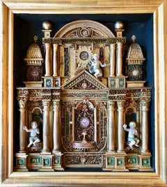 Large French Reliquary with Relics of Saints and Paperolles, 1800s