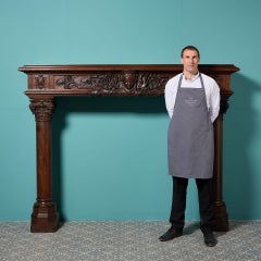 Large French Renaissance Carved Oak Fire Surround