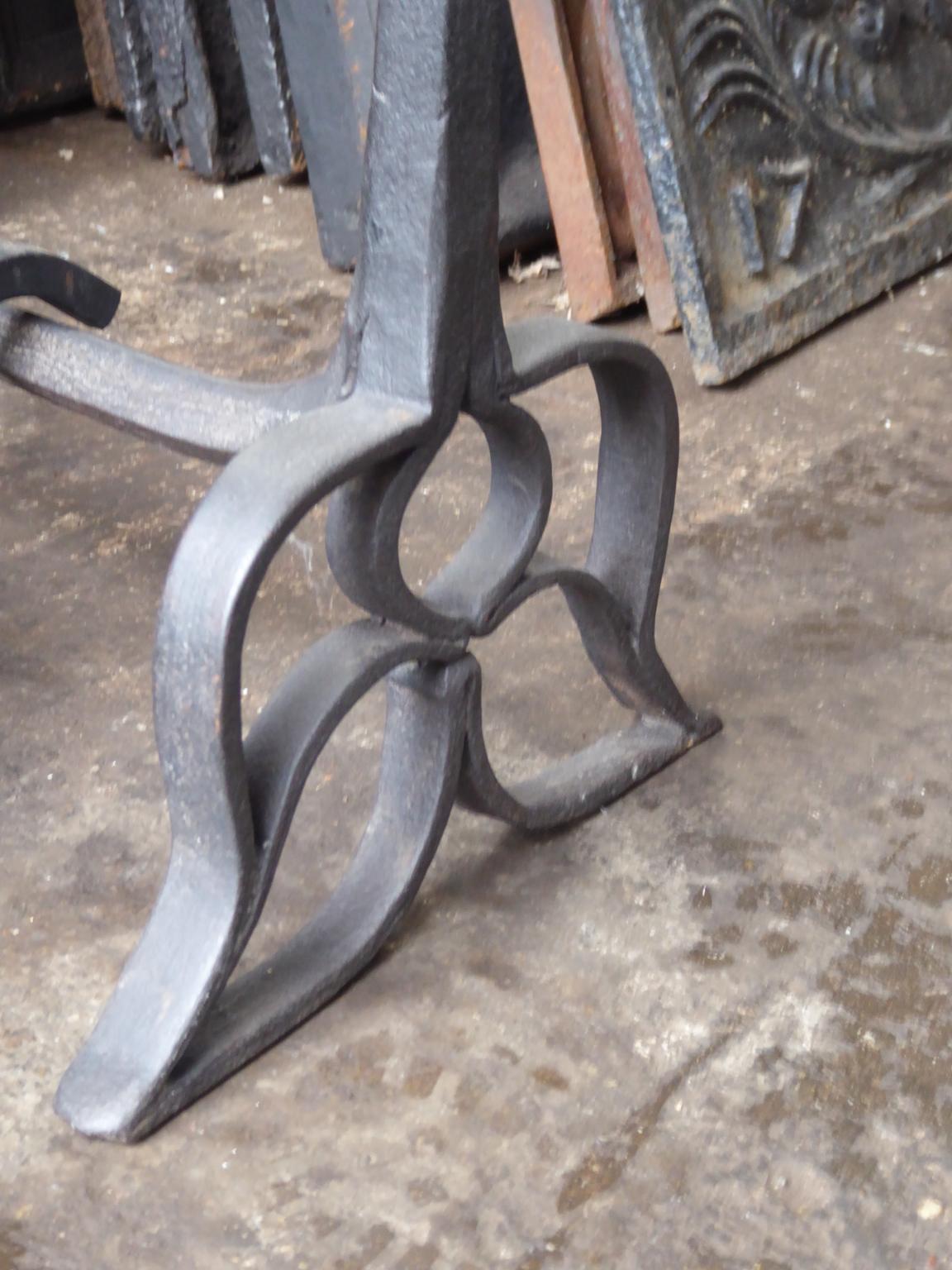 Forged Large French Renaissance Period Fireplace Grate or Fire Basket, 16th - 17th C. For Sale