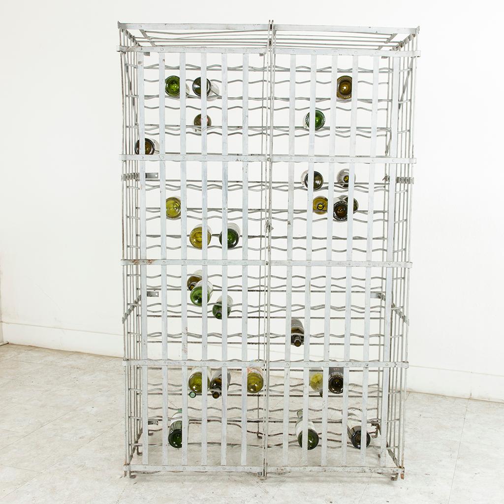 Large French Riveted Iron Wine Cage or Wine Rack for 280 Bottles, circa 1900 In Good Condition In Fayetteville, AR