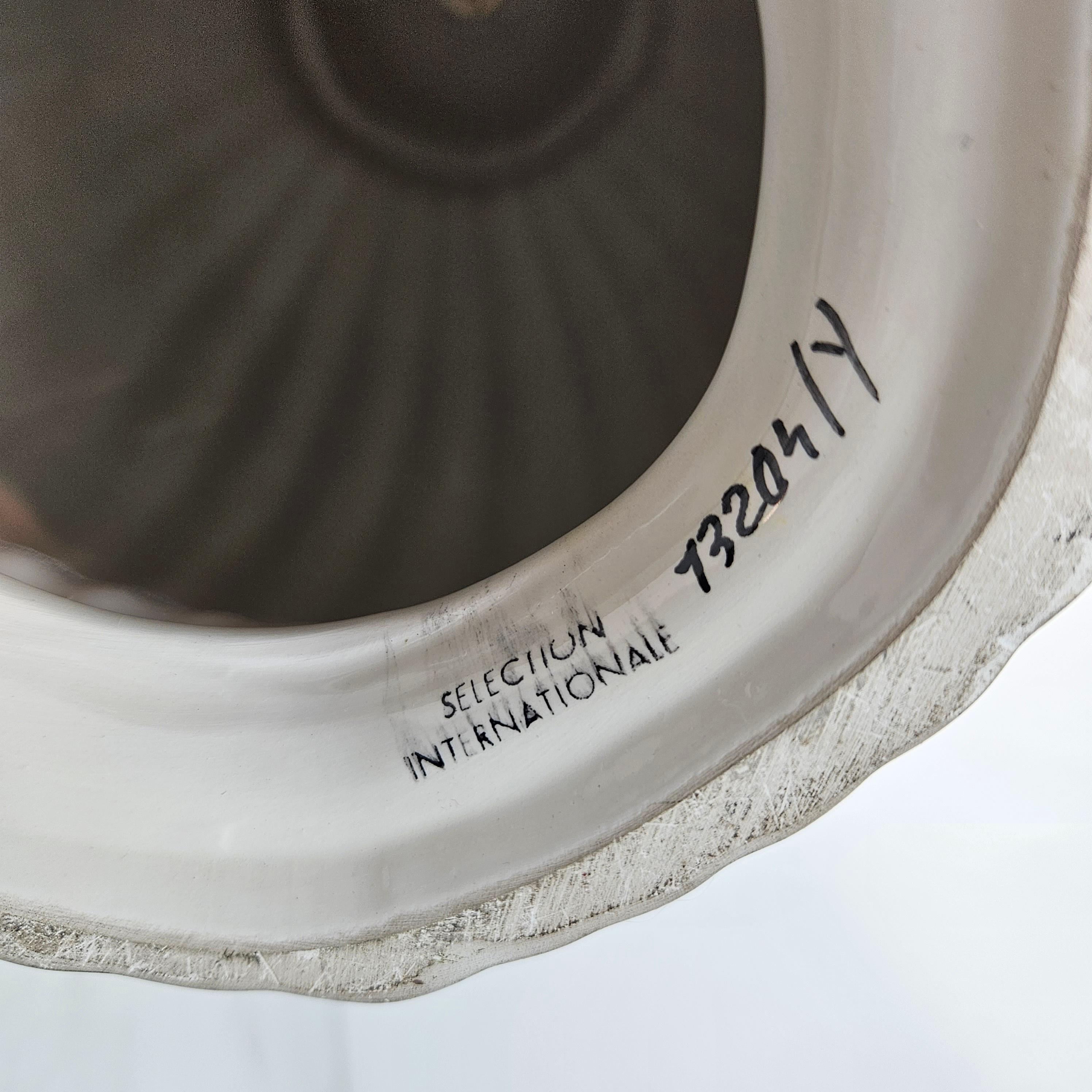 Gran pie de lámpara de porcelana de la Riviera francesa, años 80 Cerámico en venta