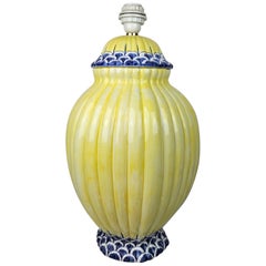 Vintage Large French Riviera Porcelain Lamp Base, 1980's