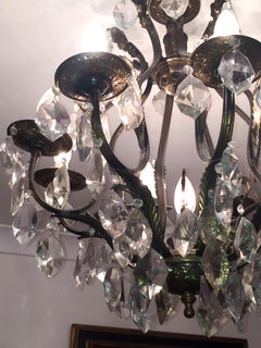Large French Rock Crystal Chandelier in the style of Maison Baguès, circa 1940