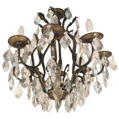 Vintage Large French Rock Crystal Chandelier by Maison Baguès, circa 1940