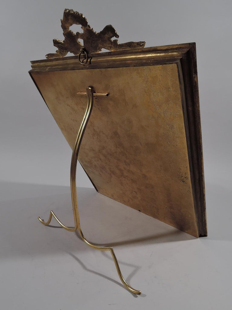 Large French Rococo Gilt Bronze and Pink Guilloche Enamel Picture Frame ...